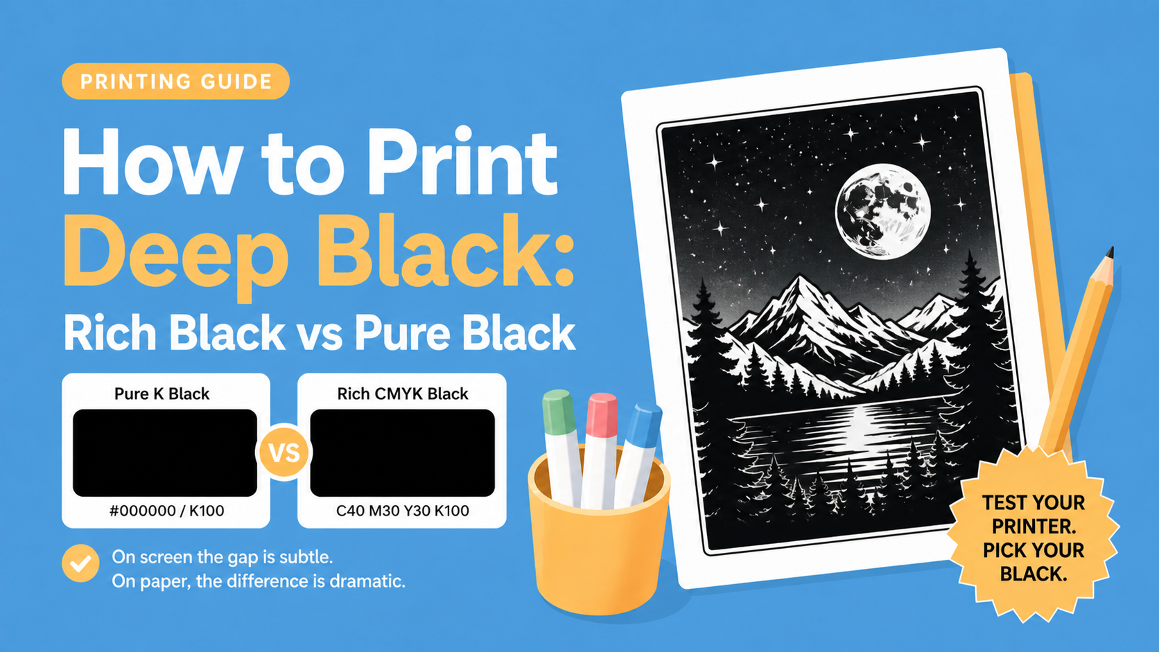 How to Print Deep Black: Rich Black vs Pure Black