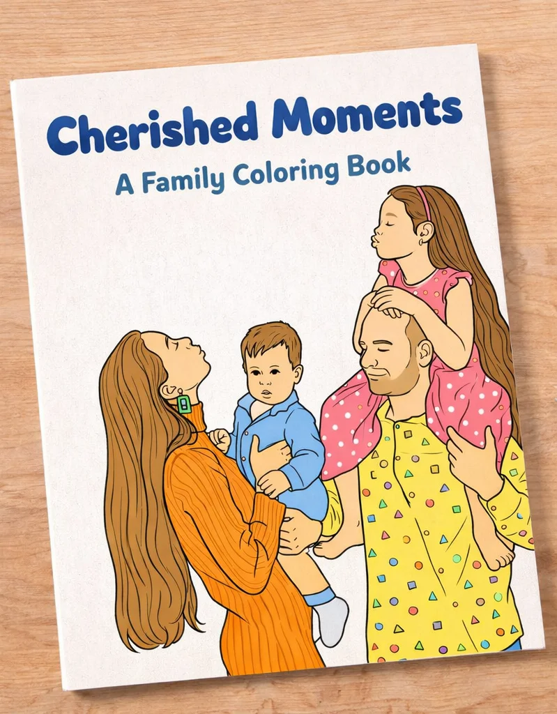 Printed custom coloring book mockup